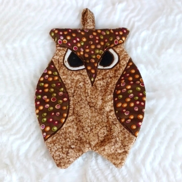 POTHOLDERS Vintage SetOf 3 1960,s 1970,s Owl &Shell Holders - Picture 3 of 8